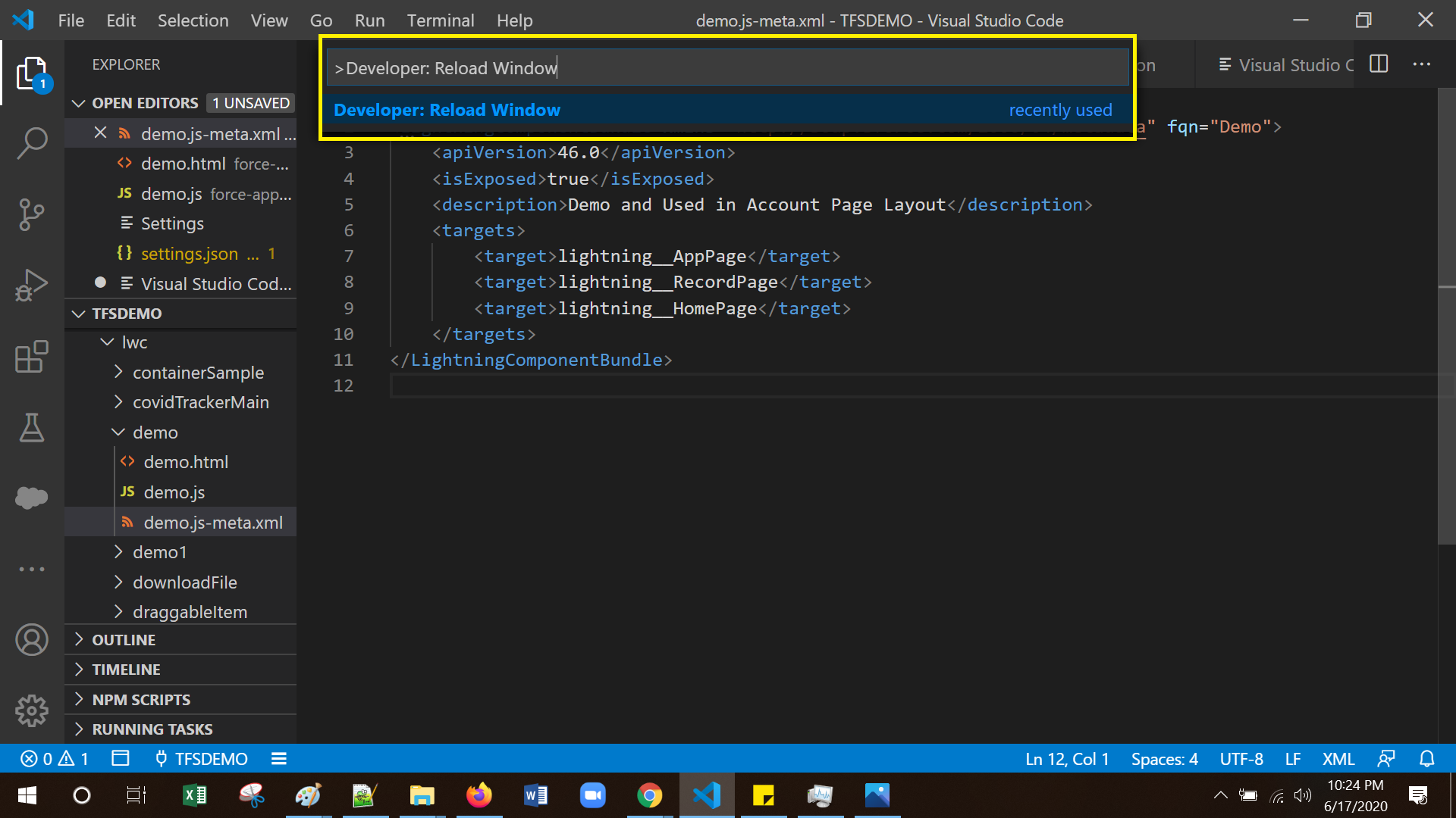 VS Code (Visual Studio Code) lavelbel VisualStudioCode-ReloadWindow