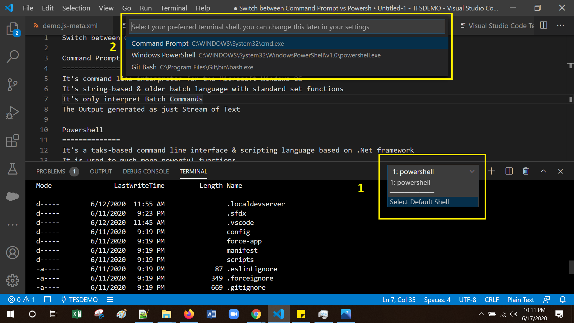 Visual Studio Code Tips - Switch between Command Prompt vs Powershell in  Visual Studio Code Terminal 